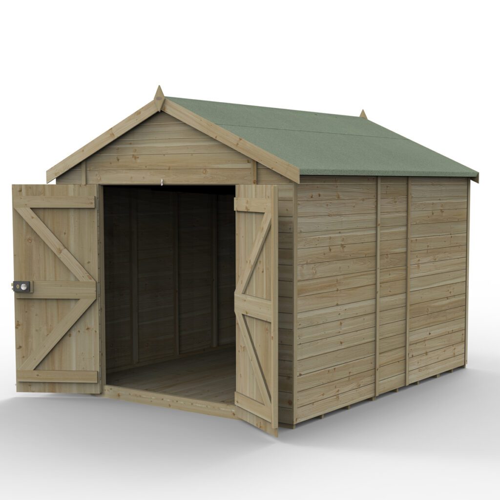 Timberdale 10×8 Apex Shed No Window – Double Door 5013053195888 2
